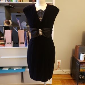 Vintage Black Velvet Dress